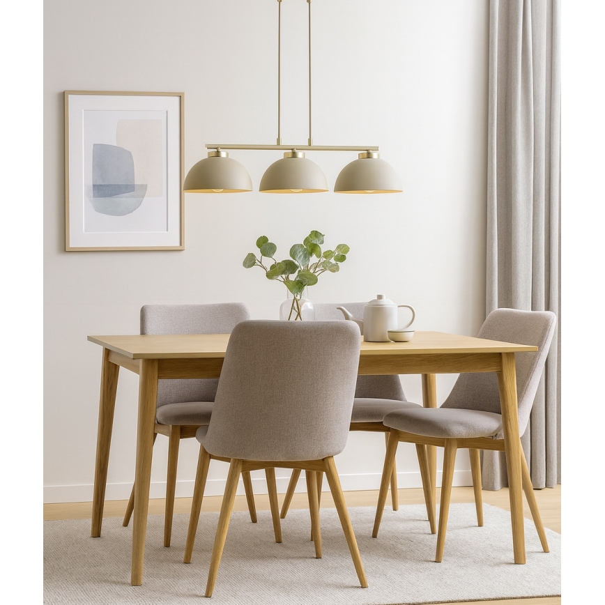 Brilagi - Lustră suspendată pe cablu MOON 3xE27/60W/230V bej/auriu
