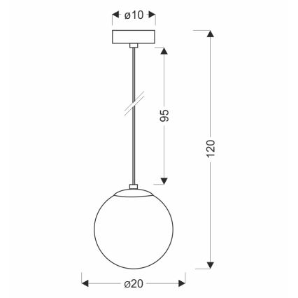 BRILAGI - Lustră suspendată pe cablu POLOS 1xE27/40W/230V Ø 20 cm neagră