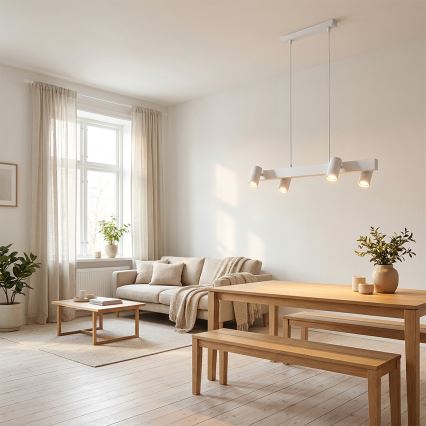 Brilagi - Lustră suspendată pe cablu SELE 4xGU10/30W/230V albă