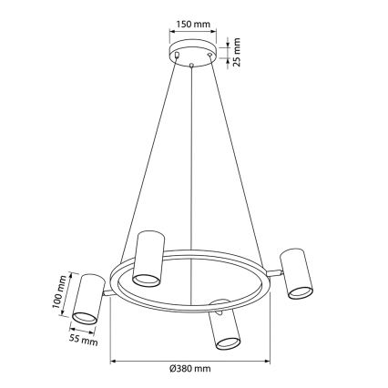 Brilagi - Lustră suspendată pe cablu SELE 4xGU10/30W/230V albă