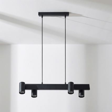 Brilagi - Lustră suspendată pe cablu SELE 4xGU10/30W/230V, neagră