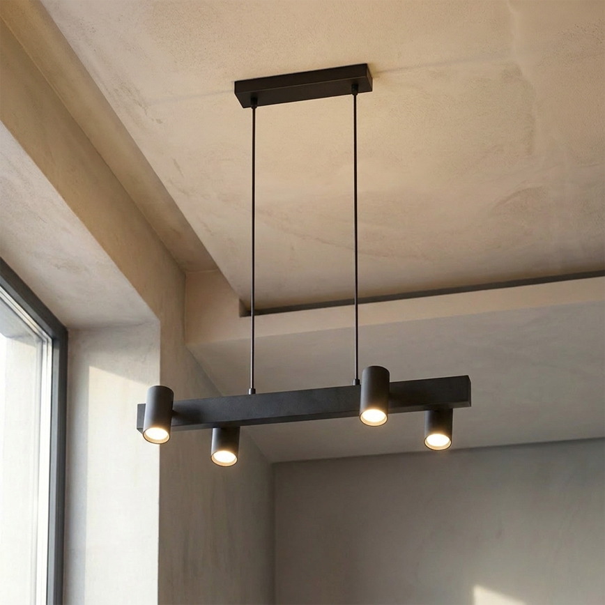 Brilagi - Lustră suspendată pe cablu SELE 4xGU10/30W/230V, neagră