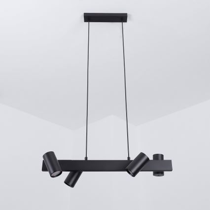 Brilagi - Lustră suspendată pe cablu SELE 4xGU10/30W/230V, neagră