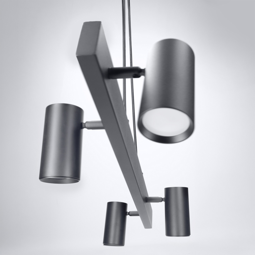 Brilagi - Lustră suspendată pe cablu SELE 4xGU10/30W/230V, neagră