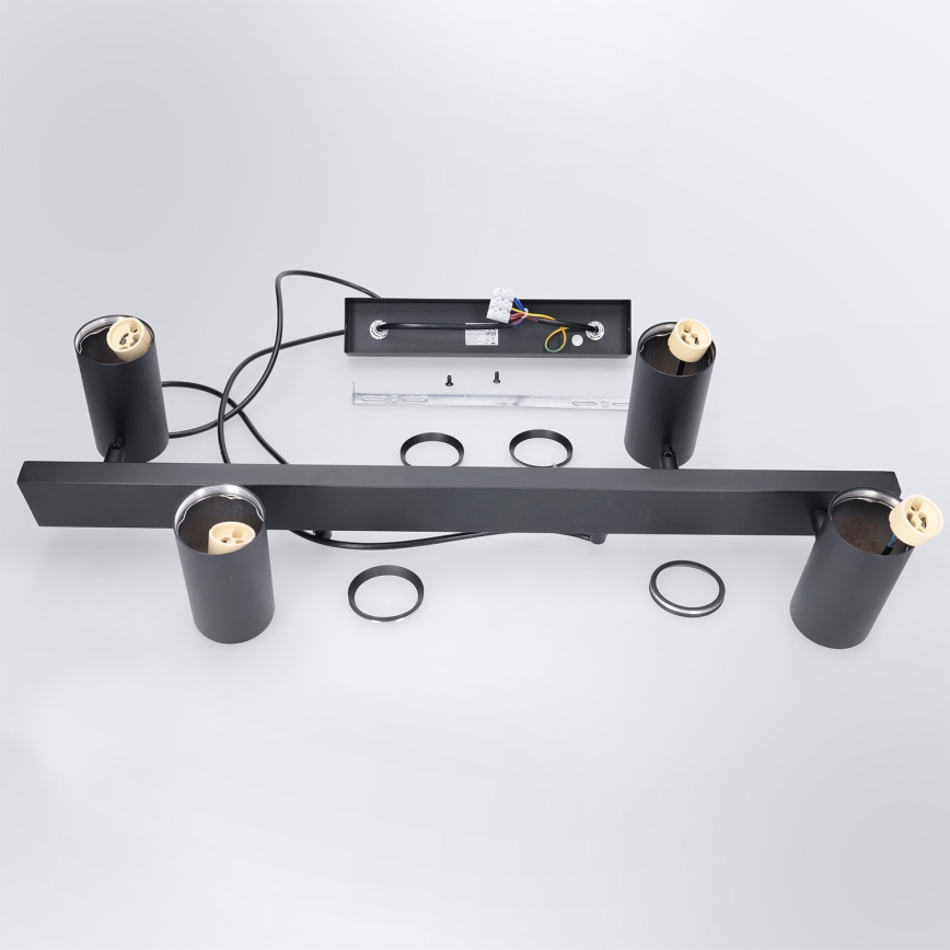 Brilagi - Lustră suspendată pe cablu SELE 4xGU10/30W/230V, neagră