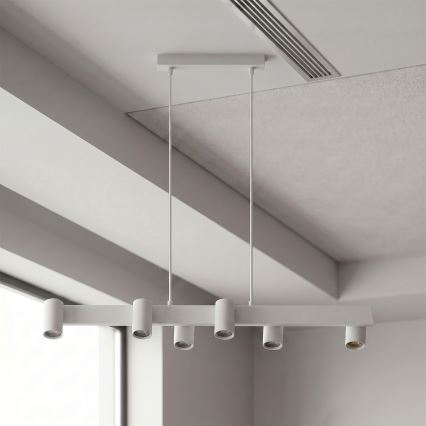 Brilagi - Lustră suspendată pe cablu SELE 6xGU10/30W/230V albă