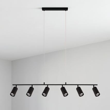 Brilagi - Lustră suspendată pe cablu SELE 6xGU10/30W/230V, neagră