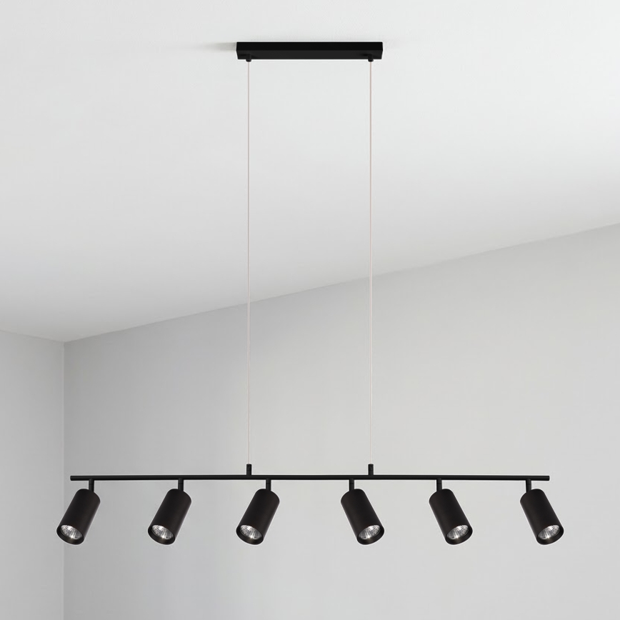Brilagi - Lustră suspendată pe cablu SELE 6xGU10/30W/230V, neagră
