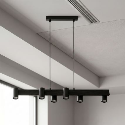 Brilagi - Lustră suspendată pe cablu SELE 6xGU10/30W/230V neagră