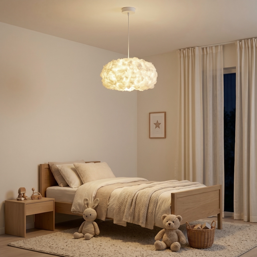 Brilagi - Lustră suspendată pe cablu SOLEAIR 1xE27/60W/230V Ø 45 cm albă