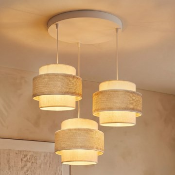 Brilagi - Lustră suspendată pe cablu SPACE 3xE27/60W/230V Ø 40 cm bej/crem