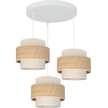 Brilagi - Lustră suspendată pe cablu SPACE 3xE27/60W/230V Ø 40 cm bej/crem