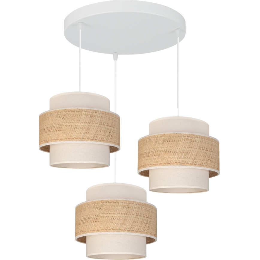 Brilagi - Lustră suspendată pe cablu SPACE 3xE27/60W/230V Ø 40 cm bej/crem