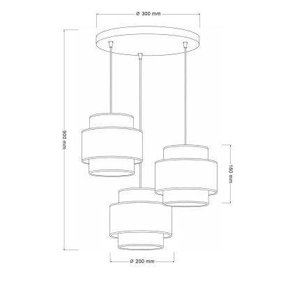 Brilagi - Lustră suspendată pe cablu SPACE 3xE27/60W/230V Ø 40 cm bej/crem
