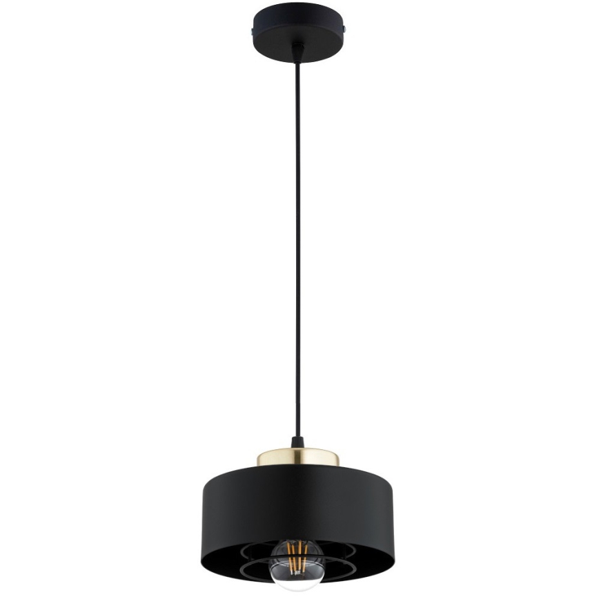Brilagi - Lustră suspendată pe cablu SPRING 1xE27/60W/230V Ø20 cm negru/auriu