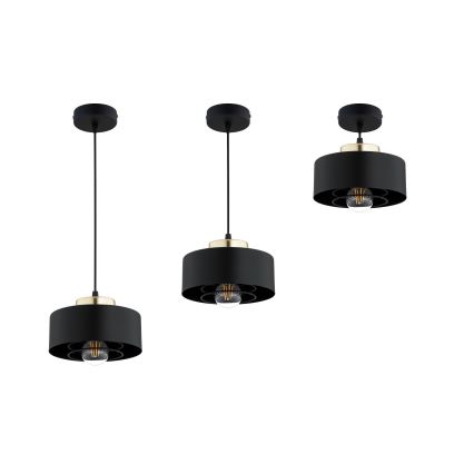 Brilagi - Lustră suspendată pe cablu SPRING 1xE27/60W/230V Ø20 cm negru/auriu