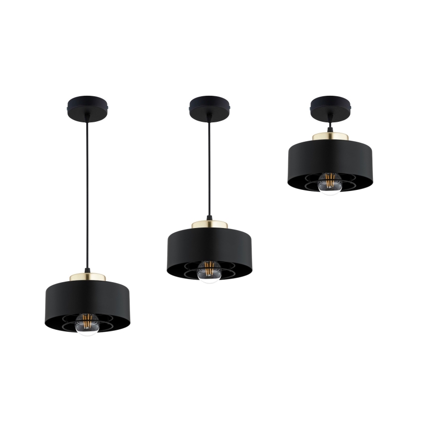 Brilagi - Lustră suspendată pe cablu SPRING 1xE27/60W/230V Ø20 cm negru/auriu