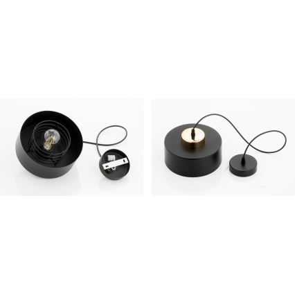 Brilagi - Lustră suspendată pe cablu SPRING 1xE27/60W/230V Ø20 cm negru/auriu