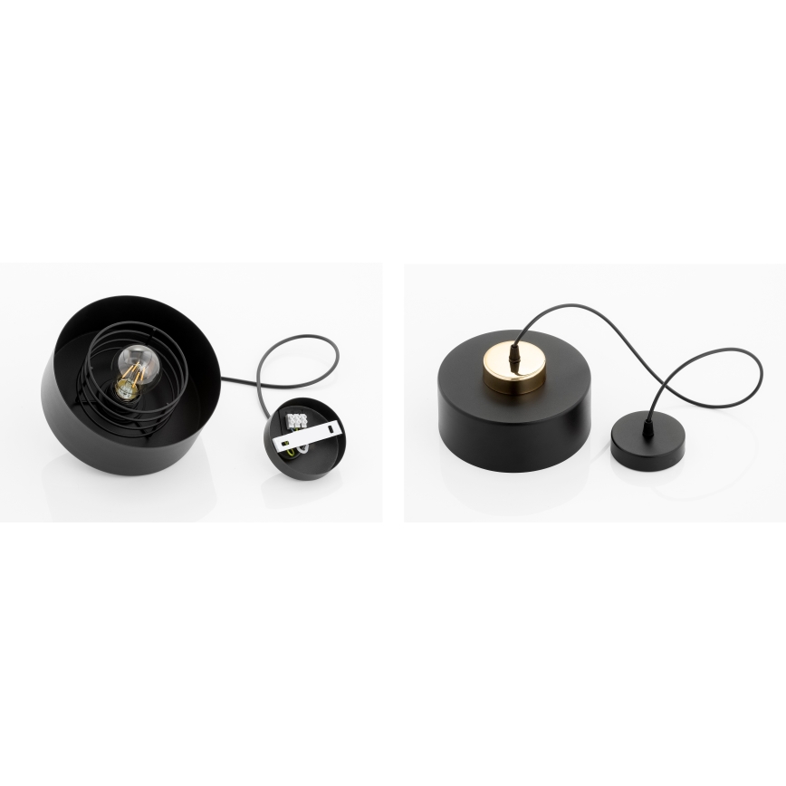 Brilagi - Lustră suspendată pe cablu SPRING 1xE27/60W/230V Ø20 cm negru/auriu