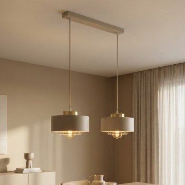 Brilagi - Lustră suspendată pe cablu SPRING 2xE27/60W/230V, bej/auriu