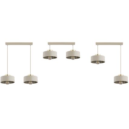 Brilagi - Lustră suspendată pe cablu SPRING 2xE27/60W/230V, bej/auriu