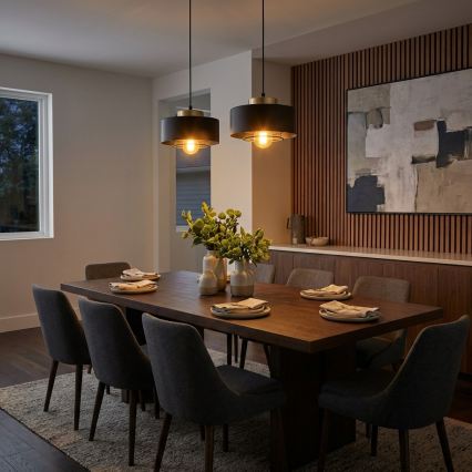 Brilagi - Lustră suspendată pe cablu SPRING 2xE27/60W/230V negru/auriu