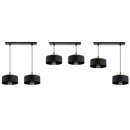 Brilagi - Lustră suspendată pe cablu SPRING 2xE27/60W/230V negru/auriu