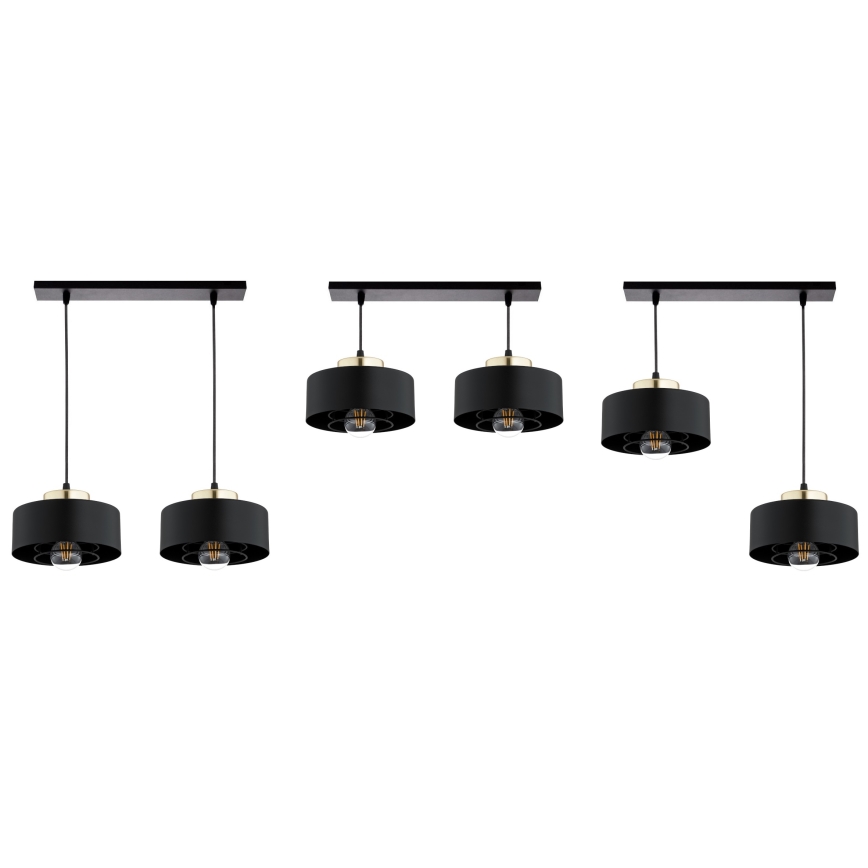 Brilagi - Lustră suspendată pe cablu SPRING 2xE27/60W/230V negru/auriu