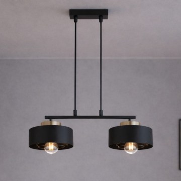 Brilagi - Lustră suspendată pe cablu SPRING 2xE27/60W/230V negru/auriu