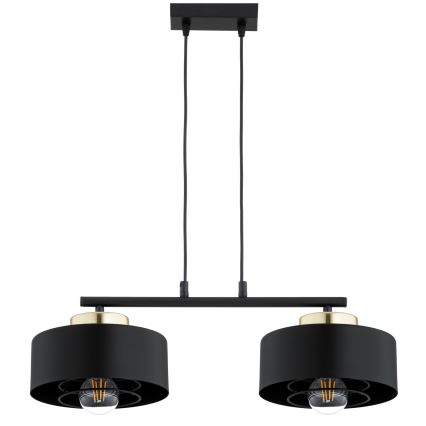 Brilagi - Lustră suspendată pe cablu SPRING 2xE27/60W/230V negru/auriu