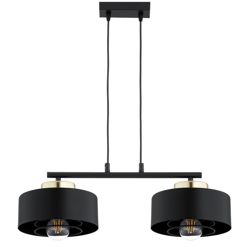 Brilagi - Lustră suspendată pe cablu SPRING 2xE27/60W/230V negru/auriu