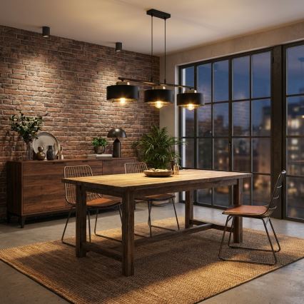 Brilagi - Lustră suspendată pe cablu SPRING 3xE27/60W/230V negru/auriu