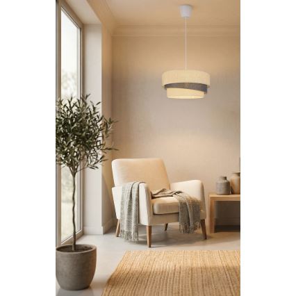 Brilagi - Lustra suspendată pe cablu TRIO, 1xE27/60W/230V, Ø 40 cm, crem/gri