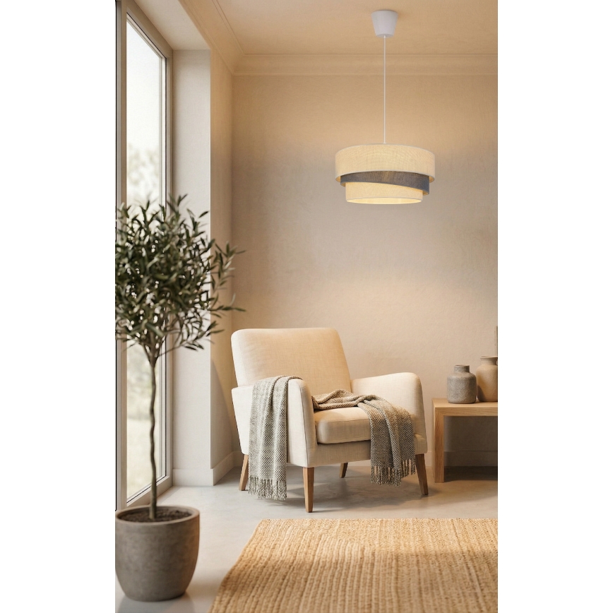Brilagi - Lustra suspendată pe cablu TRIO, 1xE27/60W/230V, Ø 40 cm, crem/gri