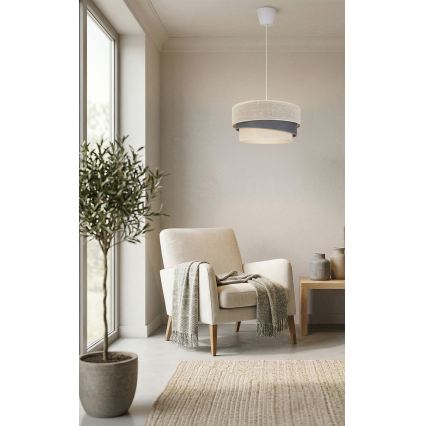 Brilagi - Lustra suspendată pe cablu TRIO, 1xE27/60W/230V, Ø 40 cm, crem/gri