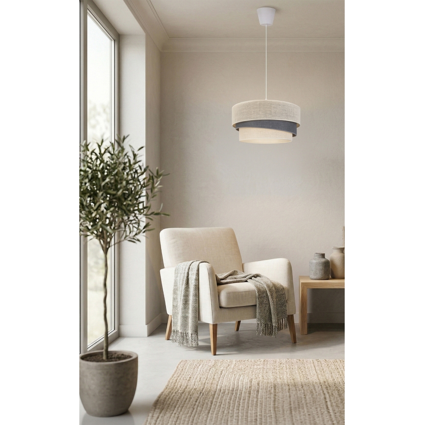 Brilagi - Lustra suspendată pe cablu TRIO, 1xE27/60W/230V, Ø 40 cm, crem/gri