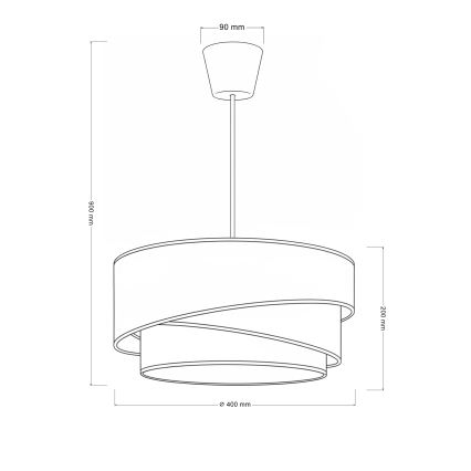 Brilagi - Lustra suspendată pe cablu TRIO, 1xE27/60W/230V, Ø 40 cm, crem/gri