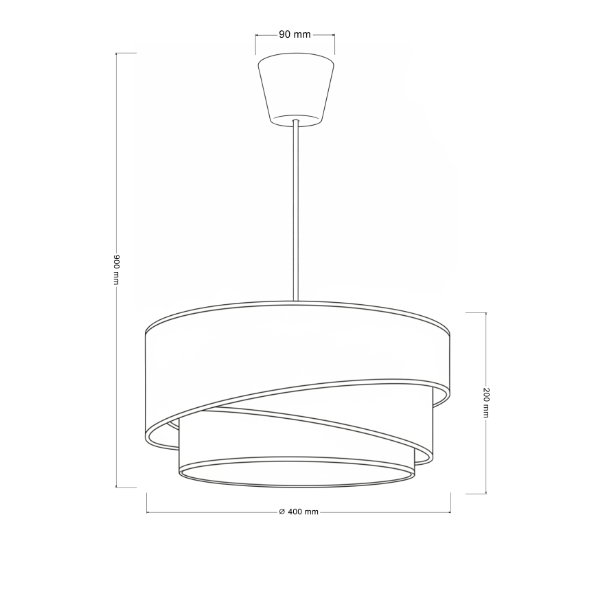 Brilagi - Lustra suspendată pe cablu TRIO, 1xE27/60W/230V, Ø 40 cm, crem/gri