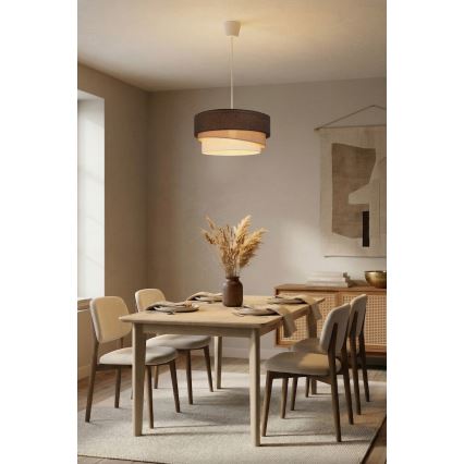 Brilagi - Lustră suspendată pe cablu TRIO, 1xE27/60W/230V, Ø 40 cm, maro/bej/alb