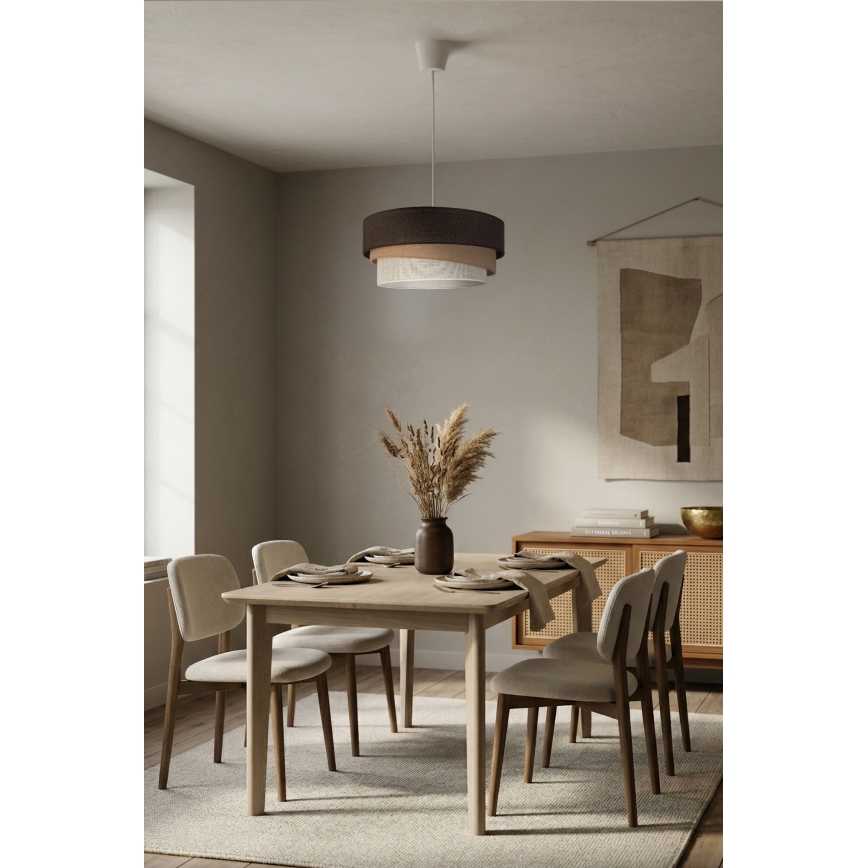 Brilagi - Lustră suspendată pe cablu TRIO, 1xE27/60W/230V, Ø 40 cm, maro/bej/alb