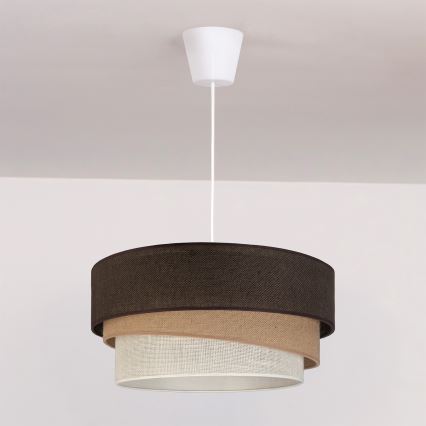 Brilagi - Lustră suspendată pe cablu TRIO, 1xE27/60W/230V, Ø 40 cm, maro/bej/alb