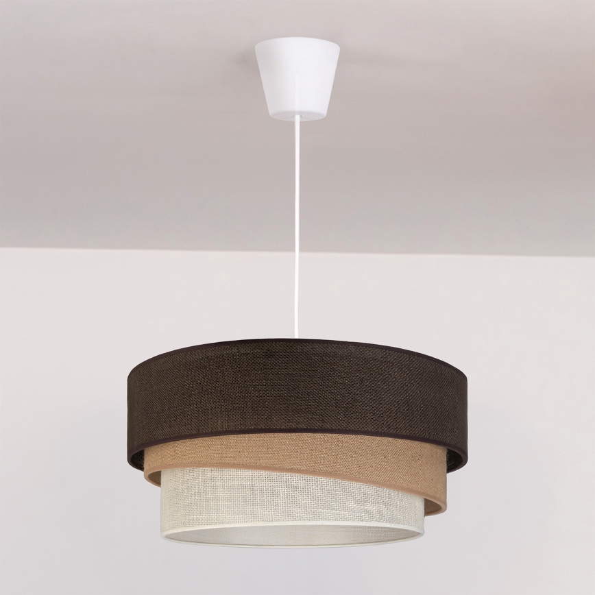 Brilagi - Lustră suspendată pe cablu TRIO, 1xE27/60W/230V, Ø 40 cm, maro/bej/alb