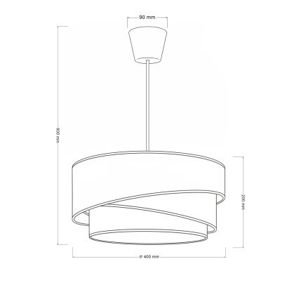 Brilagi - Lustră suspendată pe cablu TRIO, 1xE27/60W/230V, Ø 40 cm, maro/bej/alb