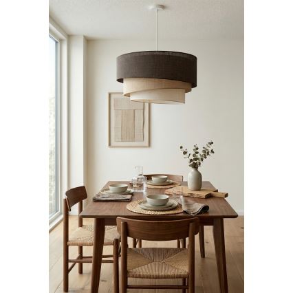Brilagi - Lustră suspendată pe cablu TRIO, 3x E27/60W/230V, diametru 60 cm, maro/bej/alb