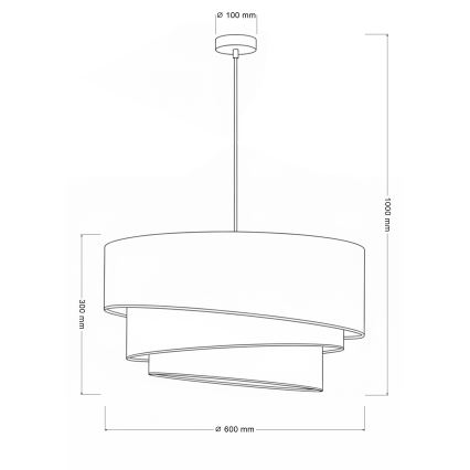 Brilagi - Lustră suspendată pe cablu TRIO, 3x E27/60W/230V, diametru 60 cm, maro/bej/alb