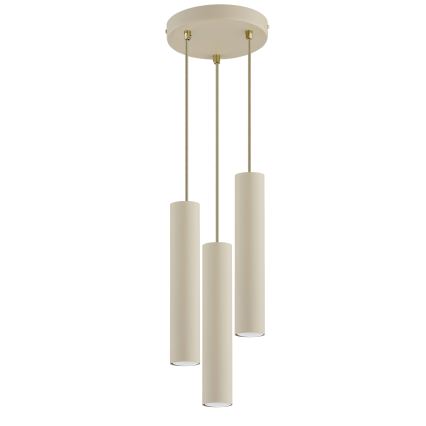 Brilagi - Lustră suspendată pe cablu TUBE 3xGU10/15W/230V bej/auriu