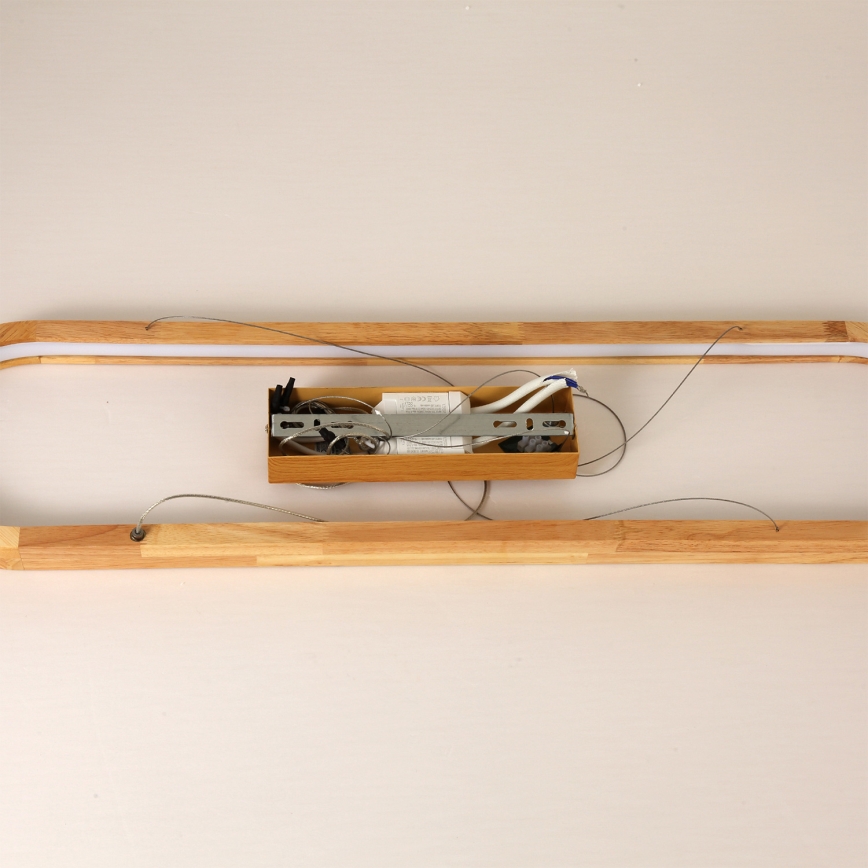 Brilagi - Lustră suspendată pe cablu UMEA WOOD LED/40W/230V 90x22 cm, lemn de cauciuc