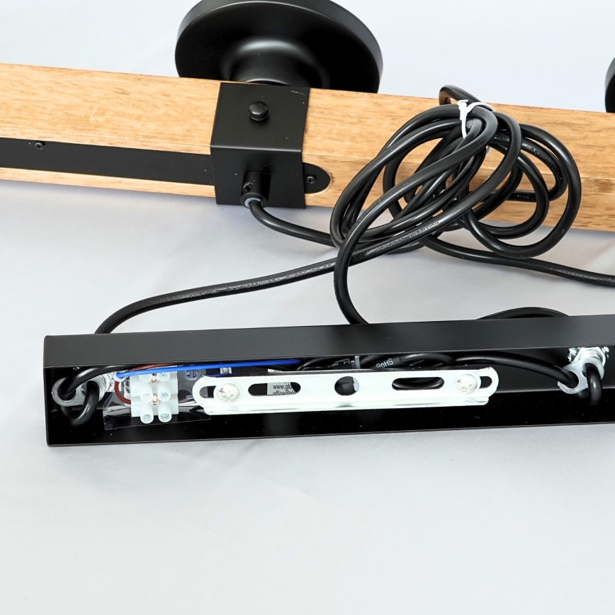 Brilagi - Lustră suspendată pe cablu VISTA 4xE27/60W/230V stejar