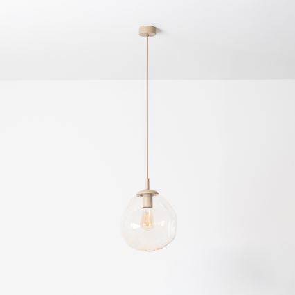 BRILAGI - Lustră suspendată pe cablu VULCANO 1xE27/15W/230V, diam. 25 cm, bej/bej fumuriu
