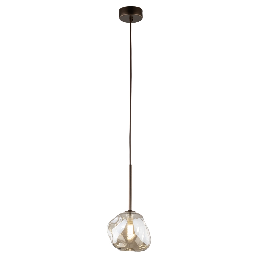 Brilagi - Lustră suspendată pe cablu VULCANO 1xG9/8W/230V bronz/bej fumuriu